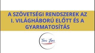 Szövetségi rendszerek - I. világháború előtt